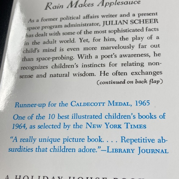 RAIN MAKES APPLESAUCE Caldecott Book Preschool Primary Picture Read Aloud FUN - Picture 4 of 12